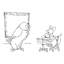 Owl and baby Ru learn the alphabet