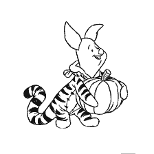 Pork from Winnie Bear holds a pumpkin