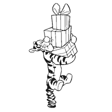 Tigger from Winnie the Pooh with gifts