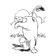 Ushastic stands on his head with a flower on his tail