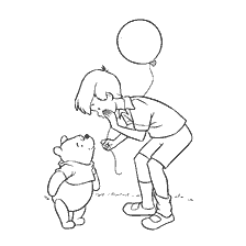 Christopher Robin with a Balloon and Winnie the Pooh
