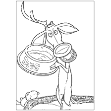 coloring page: Maurik holds a bowl with the name BOOG
