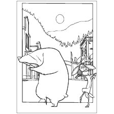 coloring page: Coloring Picture With Characters From Hunting Season Standing Outside