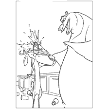 coloring page: Hunting Season characters enjoy lemonade from a jar