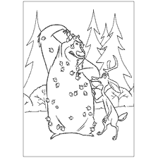 coloring page: Boog and Elliot, characters of the cartoon Hunting Season in Coloring