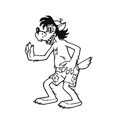 Disegno del Lupo in Biancheria intima dal cartone animato "Beh, aspetta!"