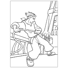 coloriage: Coloration & #160;: La planète du trésor Jim serre le nœud