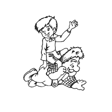Bébé et Carlson sur le livre de coloriage