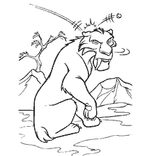 Coloring of the Saber Tooth Tiger Diego from the Ice Age