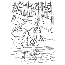 Mammoth Manny from the Ice Age, the loneliness of the character in the woods