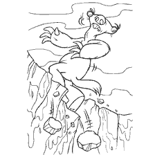 Elephant from the Ice Age stands on the edge of a cliff