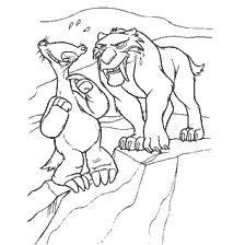 Coloring of Sid and Diego from the cartoon Ice Age