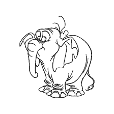 coloring page: Contour Coloring of the Elephant of Tantor from the cartoon Tarzan