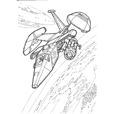 coloring page: Coloring of the spacecraft - Transport of the future
