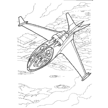 coloring page: Coloring transport of the future: a jet miniplane in the air