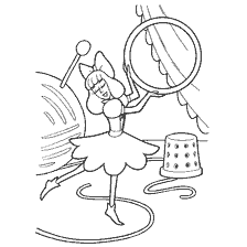 pagina da colorare: Thumbelina danza con un ballo e un anello
