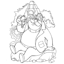 Roquefort tekening van Chip en Dale haast om te helpen
