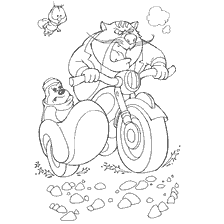 Fathead on a motorcycle