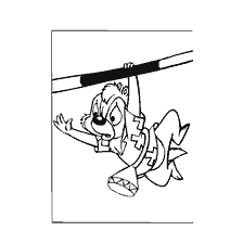 Dale from Chip and Dale: Hurry to the rescue holding onto a horizontal stick