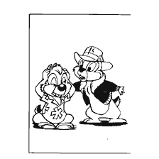 Chip and Dale in a funny pose, ready for adventure
