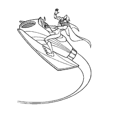 Winx op een waterskateboard