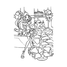 Coloring Winx: Layla in the Magic Garden
