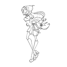 The fairy from the Winx Club in coloring