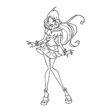 Flora from Winx in coloring book