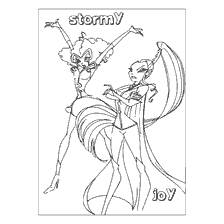 Coloring Stormy and Icey from Winx Club
