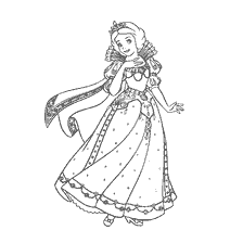 Coloring Princess Snow White from the cartoon Seven Dwarfs