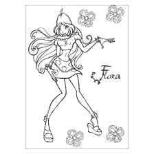 Flora from Winx: coloring book