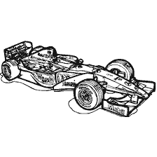 coloring page: Coloring of the racing car Formula 1 1999