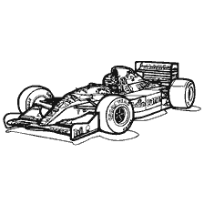 coloring page: Contour coloring of the racing car Formula 1 1992