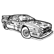 coloring page: Coloring of a 1983 race car