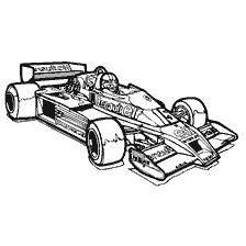 coloring page: Paint racing car Formula 1 1977