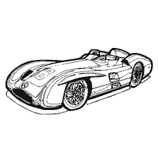 coloring page: Drawing of the Formula 1 racing car of 1954