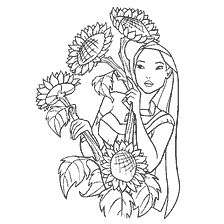 Pocahontas with sunflowers