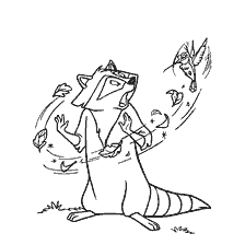 Raccoon Miko, szkic na kolorowanka