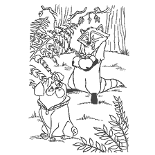 Kolorowanki: Miko Raccoon i pies