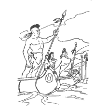 Indianie w Canoe z Pocahontas