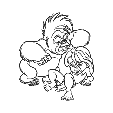 coloring page: Coloring with Tarzan and Turk