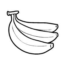 Image contour des bananes pour colorier