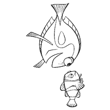 Vis uit de cartoon Op zoek naar Nemo voor kleuren