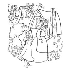pagina da colorare: Colorazione: Gerda e la strega al giardino dei fiori
