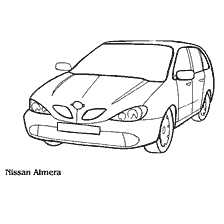 Essay of Nissan Almera passenger car for coloring