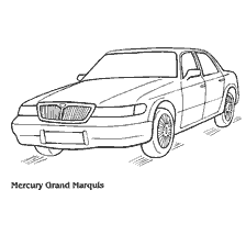 Drawing of the 1990 Mercury Grand Marquis passenger car