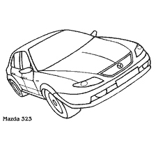 Car Mazda 323 in coloring