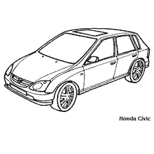 Drawing of the passenger car Honda Civic 2001