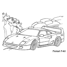 Painting of the Ferrari F-40