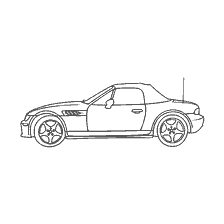 Coloring of a passenger car convertible